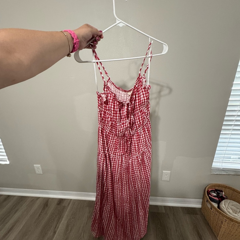 Red and White Gingham Dress